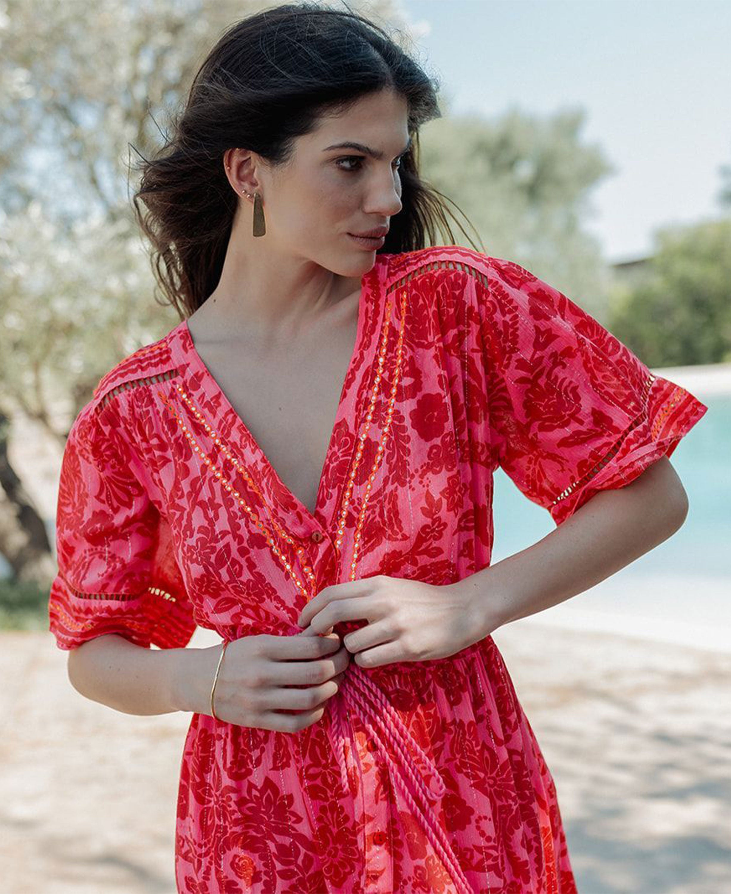 Samoa Long Dress - Red