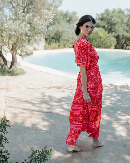 Samoa Long Dress - Red