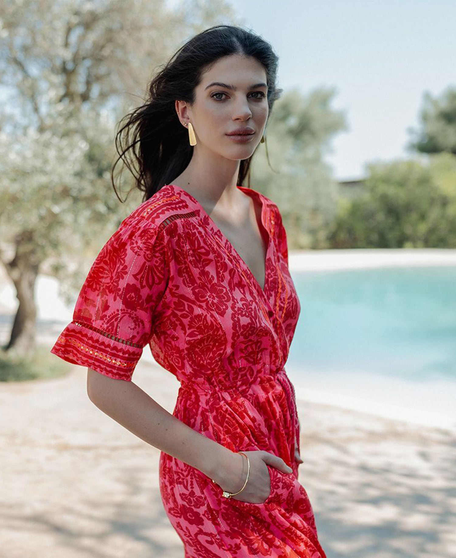 Samoa Long Dress - Red
