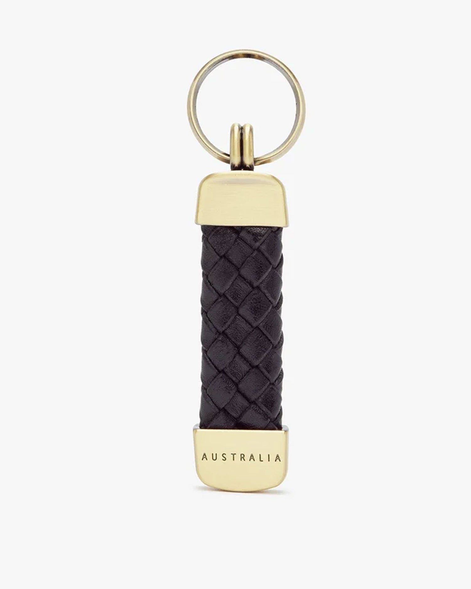 Plaited Key Ring - Brass Fitti - Black