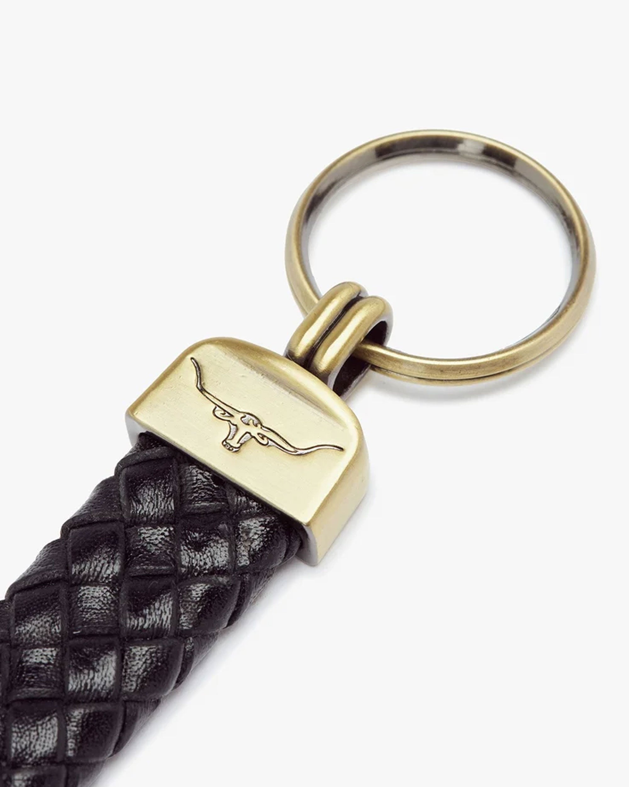 Plaited Key Ring - Brass Fitti - Black