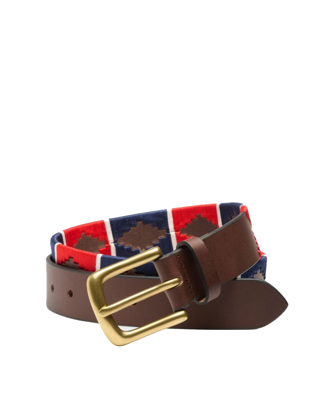 Polo Belt - Brown/Red/White/Navy