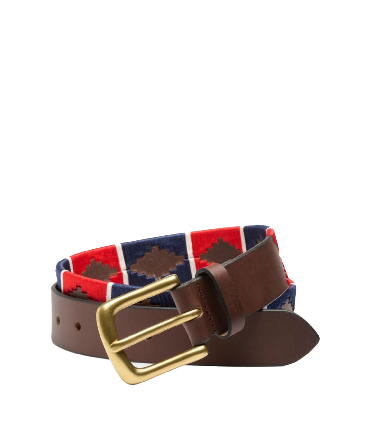 Polo Belt - Brown/Red/White/Navy