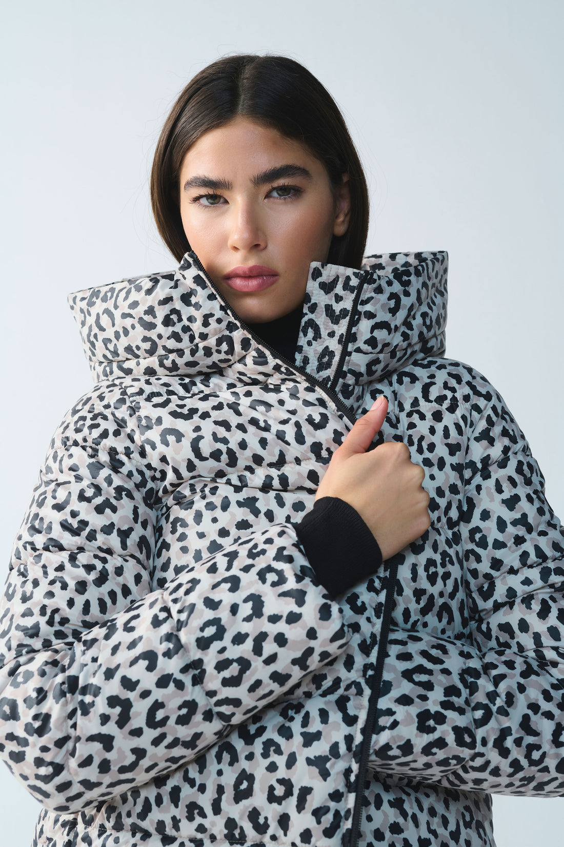 Printed Olivios Puffer Jacket - Jasmine Leopard Print