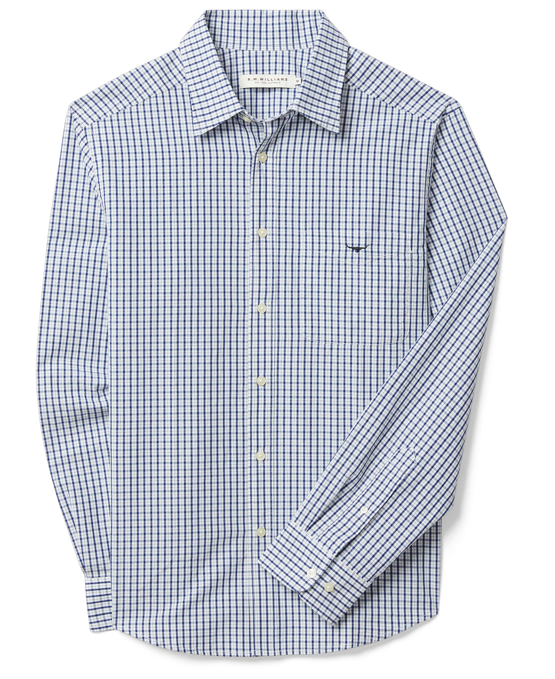 Augusta Classic Poplin Shirt - White Blue