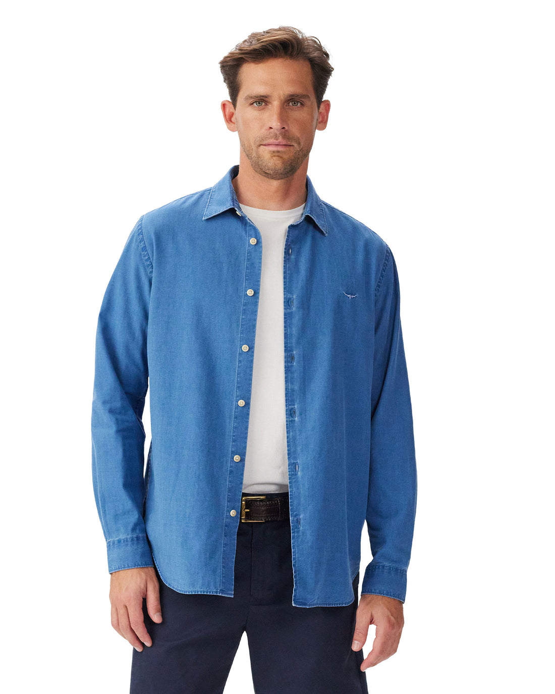 Arno Regular Indigo Shirt - Aged Indigo