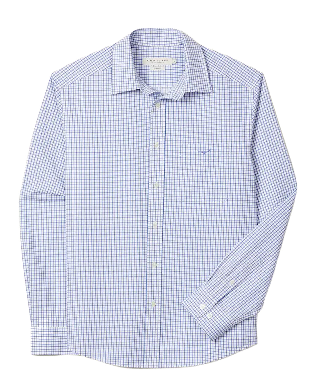 Brunswick Twill Check Shirt - White Blue