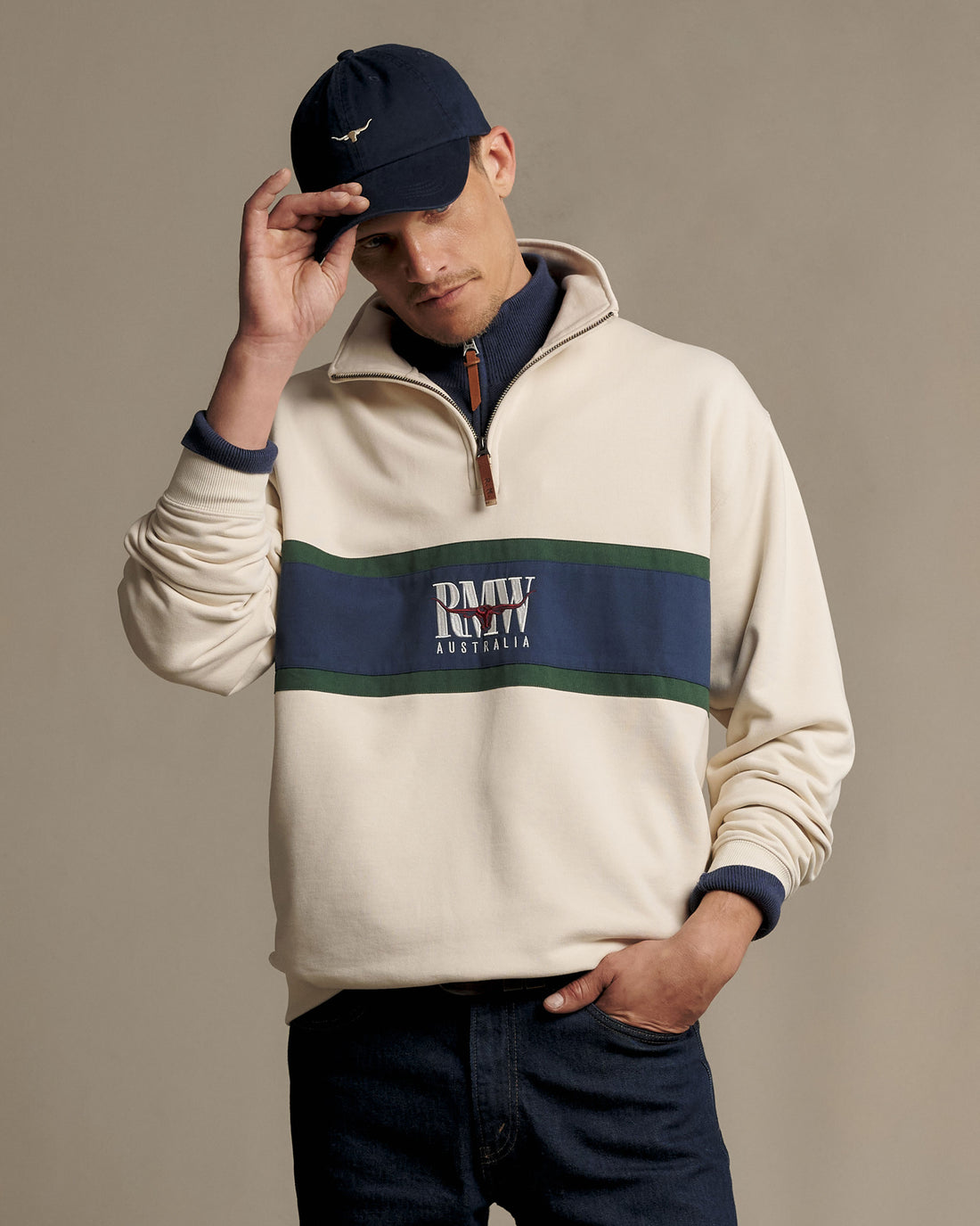 Classic RMW 1/4 Zip - Ecru