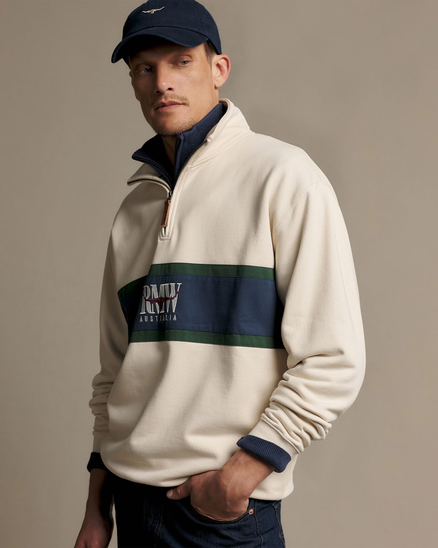 Classic RMW 1/4 Zip - Ecru