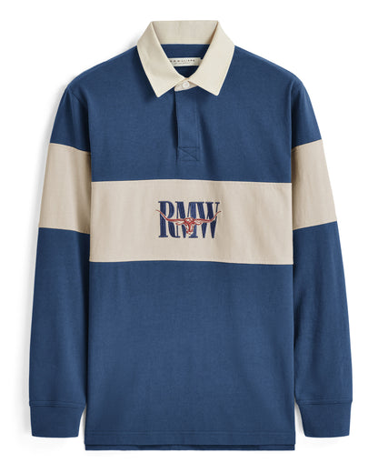 Heritage Rugby Shirt - Mid Blue