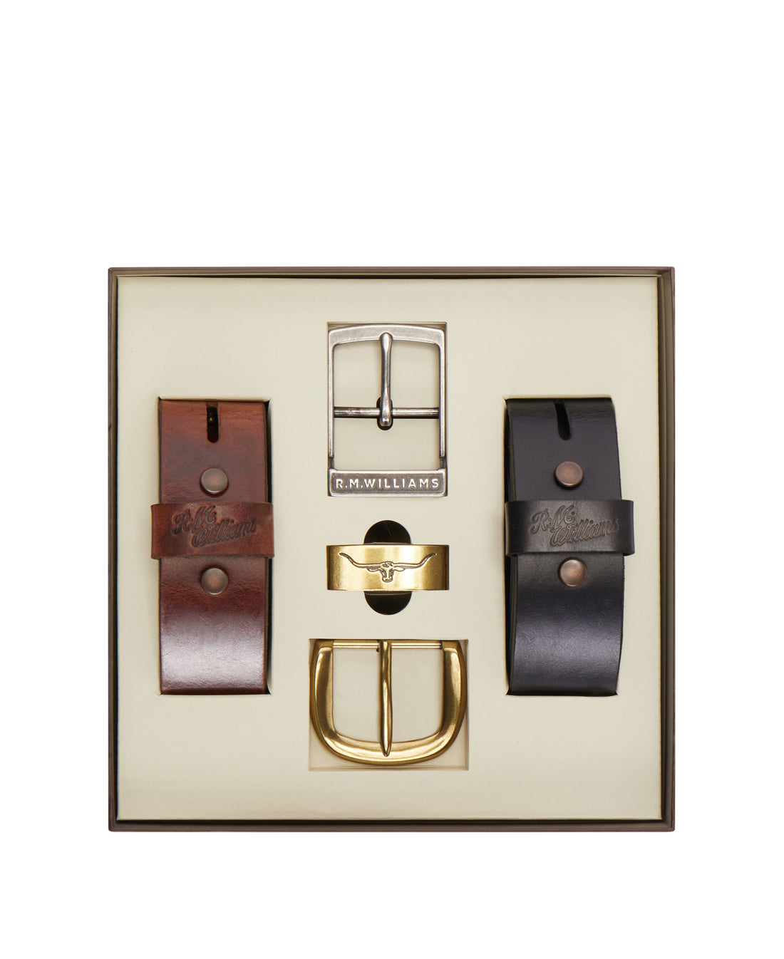 1 1/2 Belt Gift Set - Mid Brown