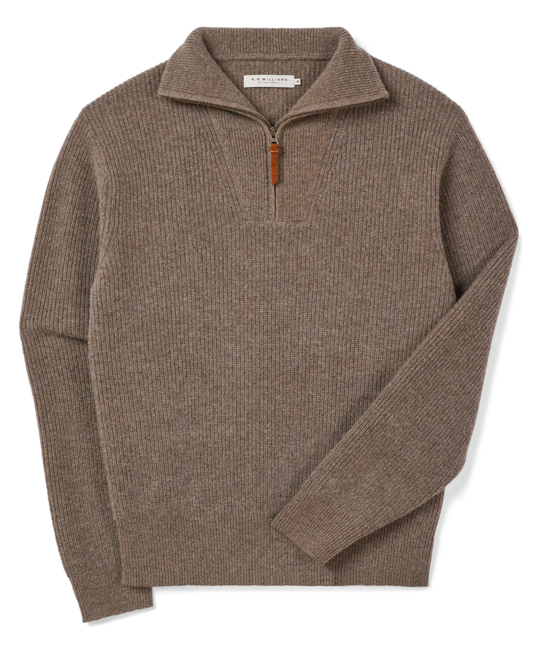 Linton 1/4 Zip Lambswool Knit - Chestnut
