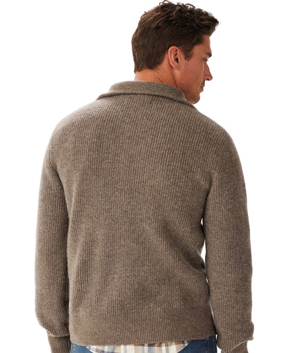 Linton 1/4 Zip Lambswool Knit - Chestnut