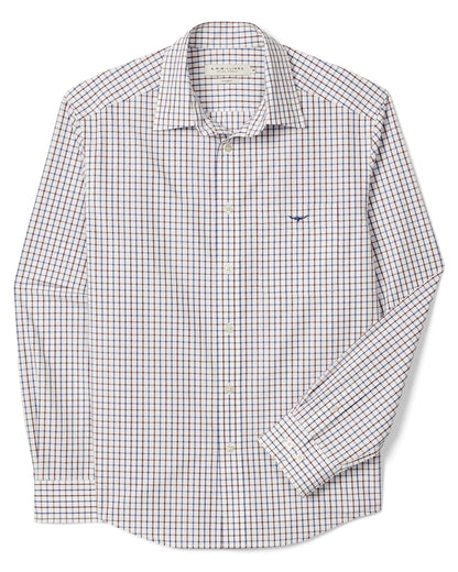 Newland Poplin Check Shirt - Burgundy