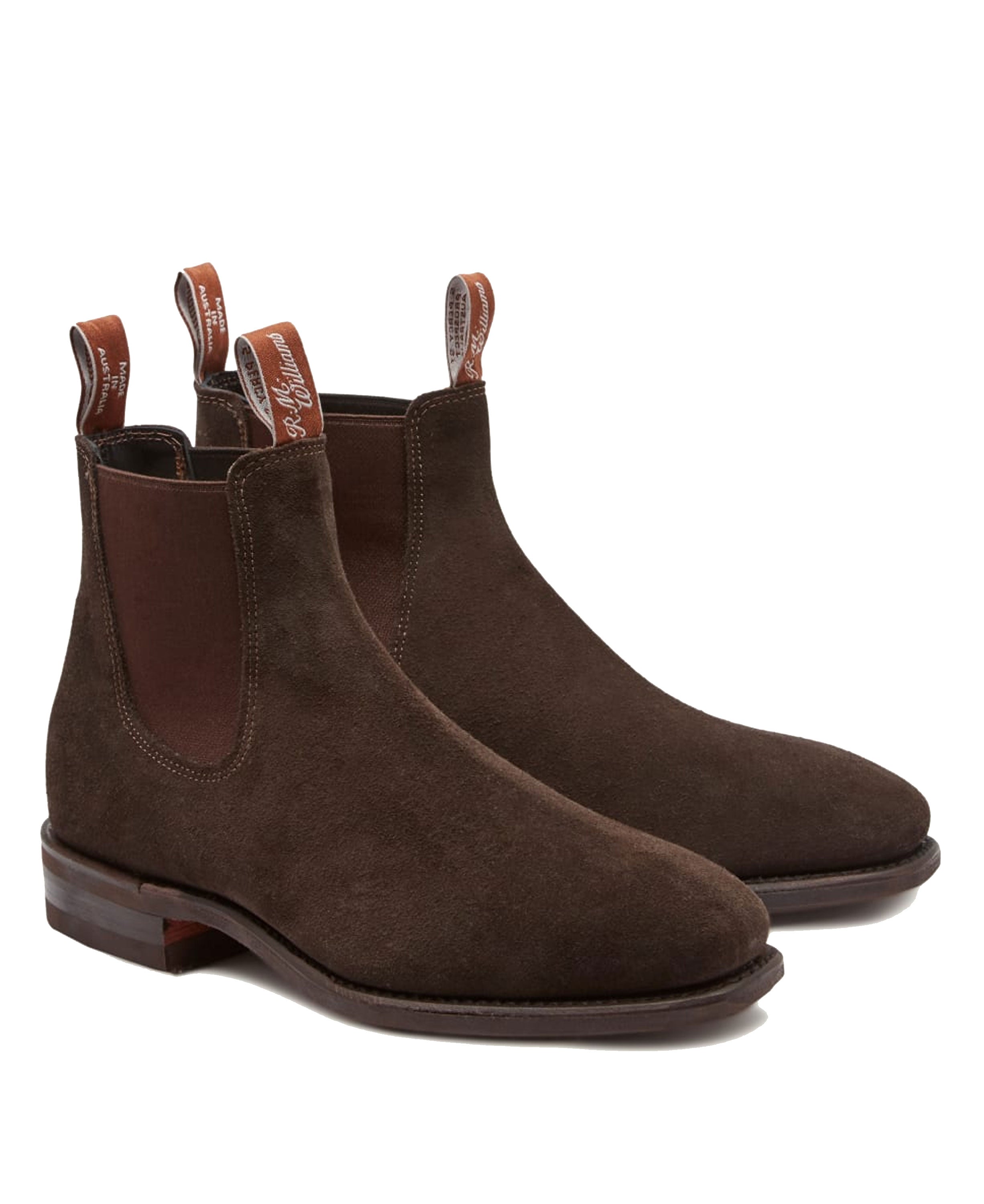 Suede Comfort Craftsman Boots - Chocolate