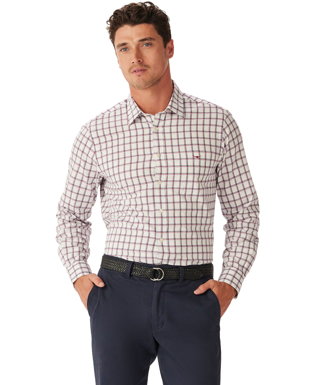 Classic Twill Check Shirt - White/Red/Navy
