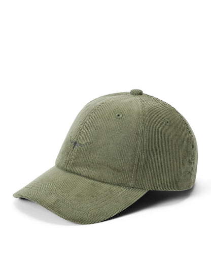 Mini Longhorn Cord Cap - Moss