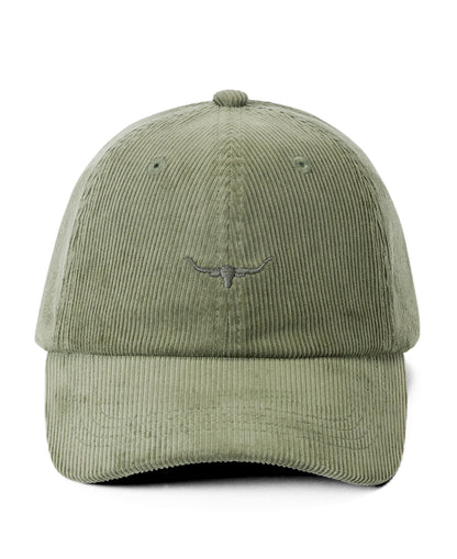 Mini Longhorn Cord Cap - Moss