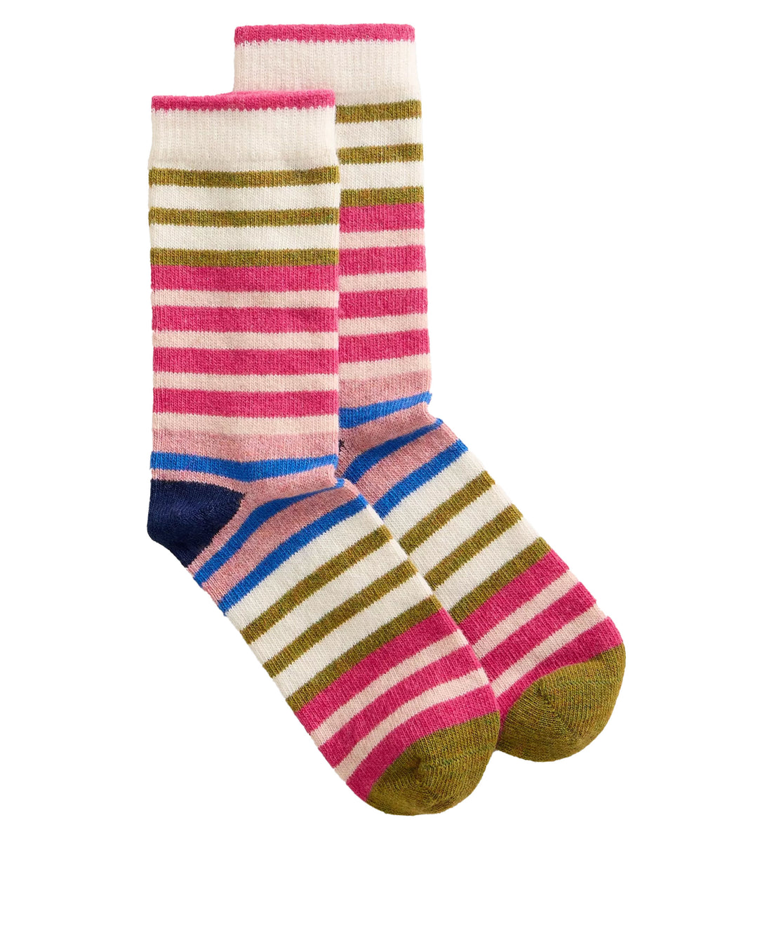 Rainbow Stripe Wool Sock - Pink Mlt