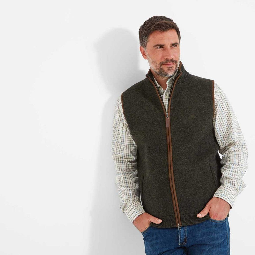 Orkney Merino Gilet - Loden Green