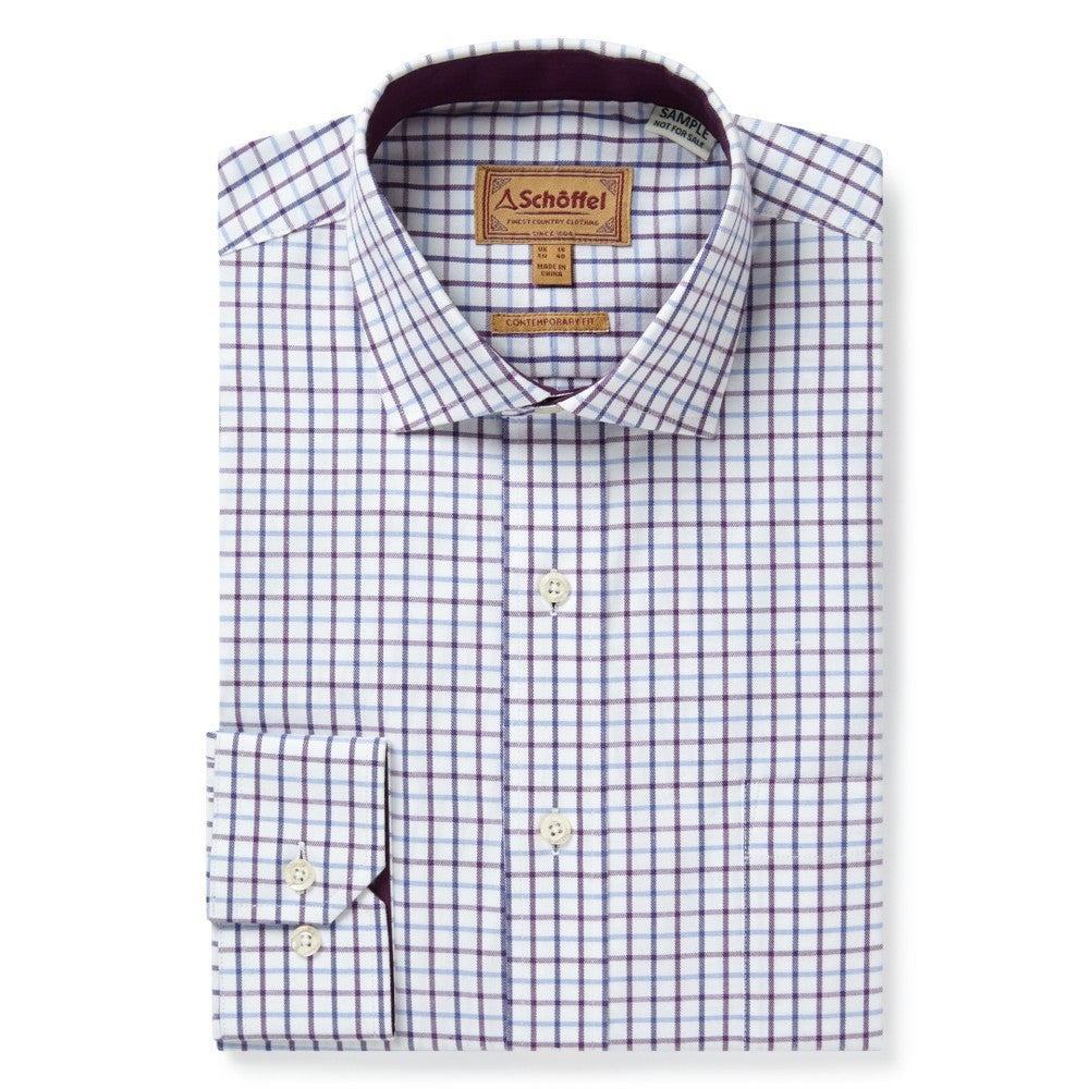 Milton Tailored Shirt - Purple Check