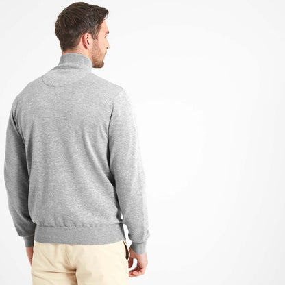 Porthmeor Pima Cotton 1/4 Zip Jumper - Grey