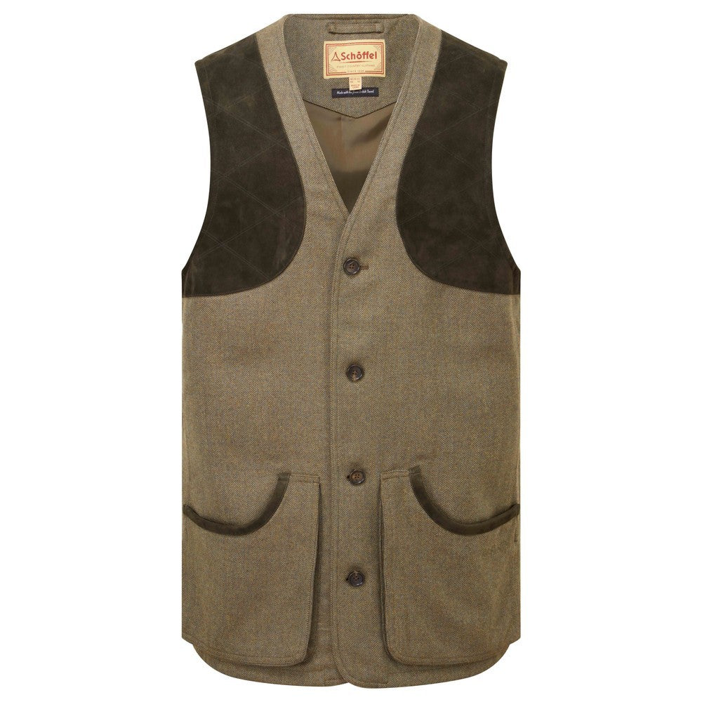 Ptarmigan Tweed Waistcoat II - Loden Green H/Bone Tweed