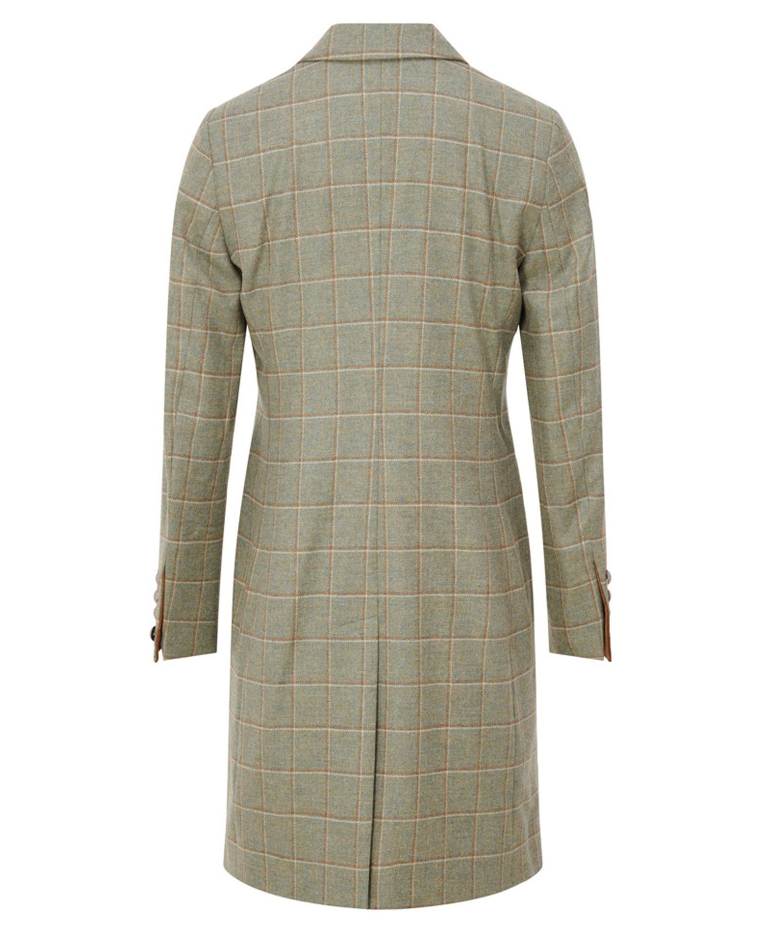 Catherine Coat Velvet Contrast - Sage Camel Check
