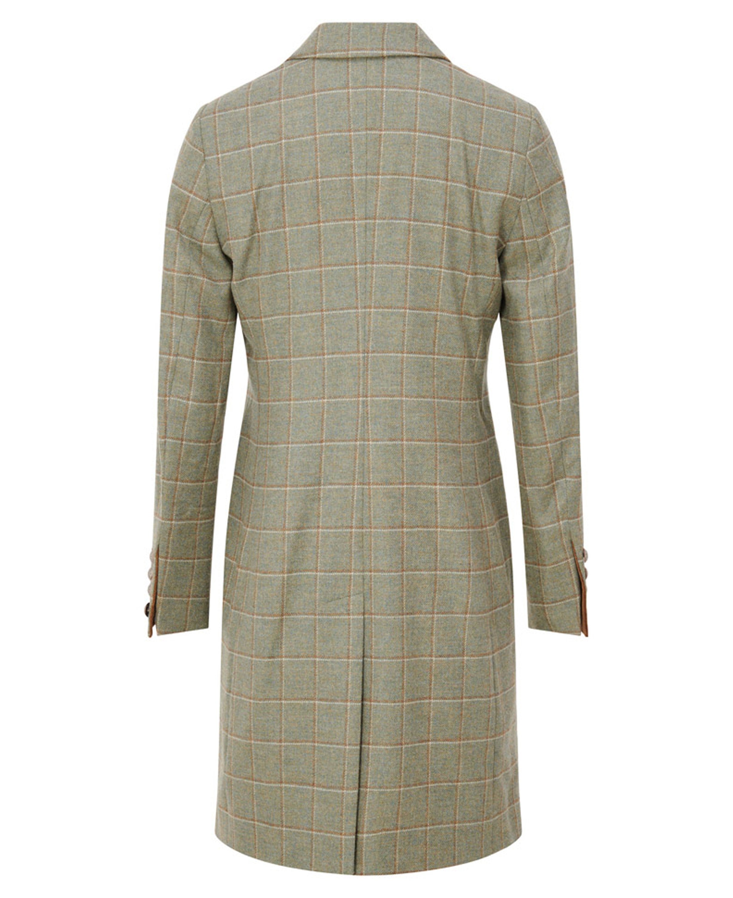 Catherine Coat Velvet Contrast - Sage Camel Check