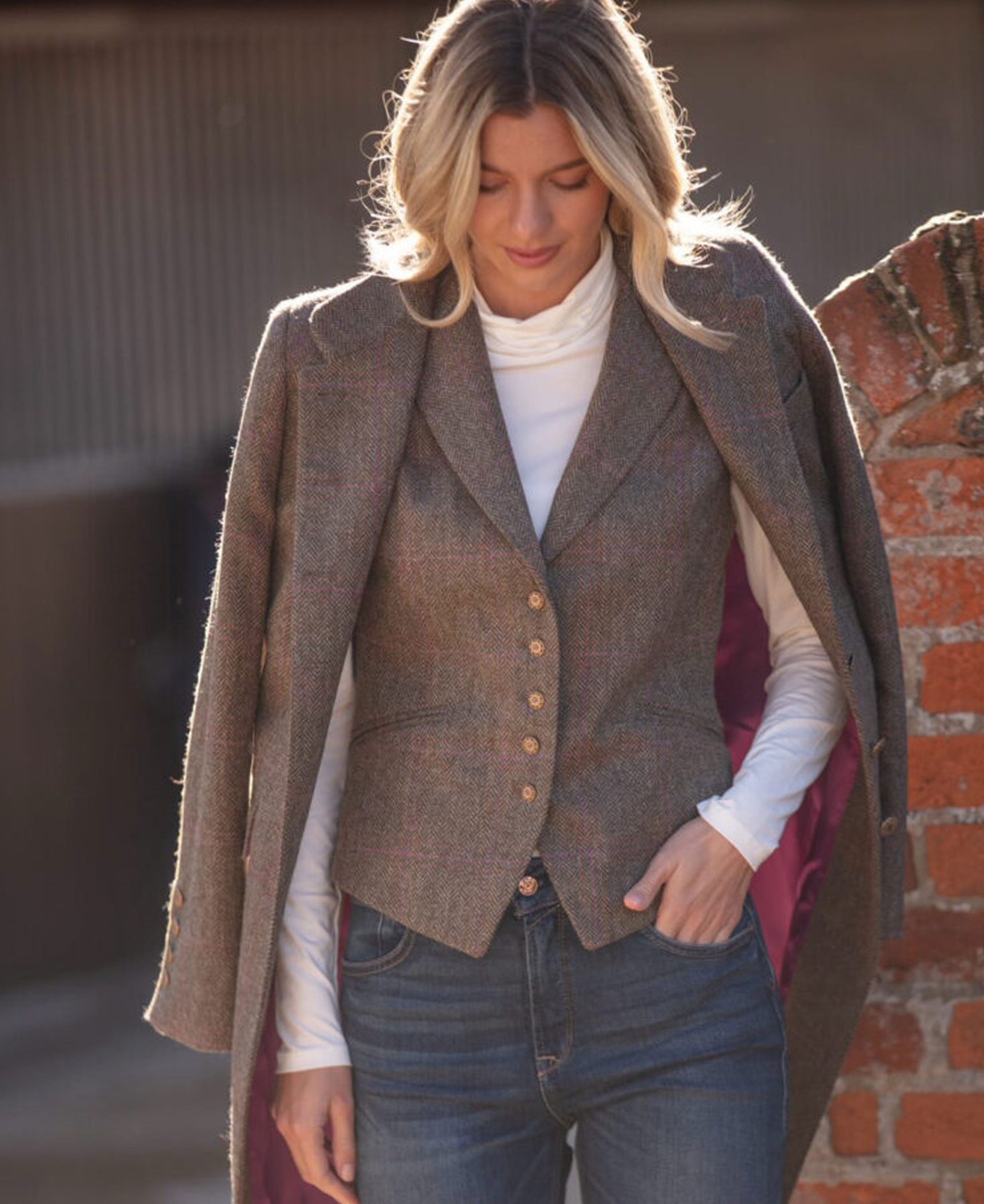 Edith Waistcoat - Stone Fruit Check