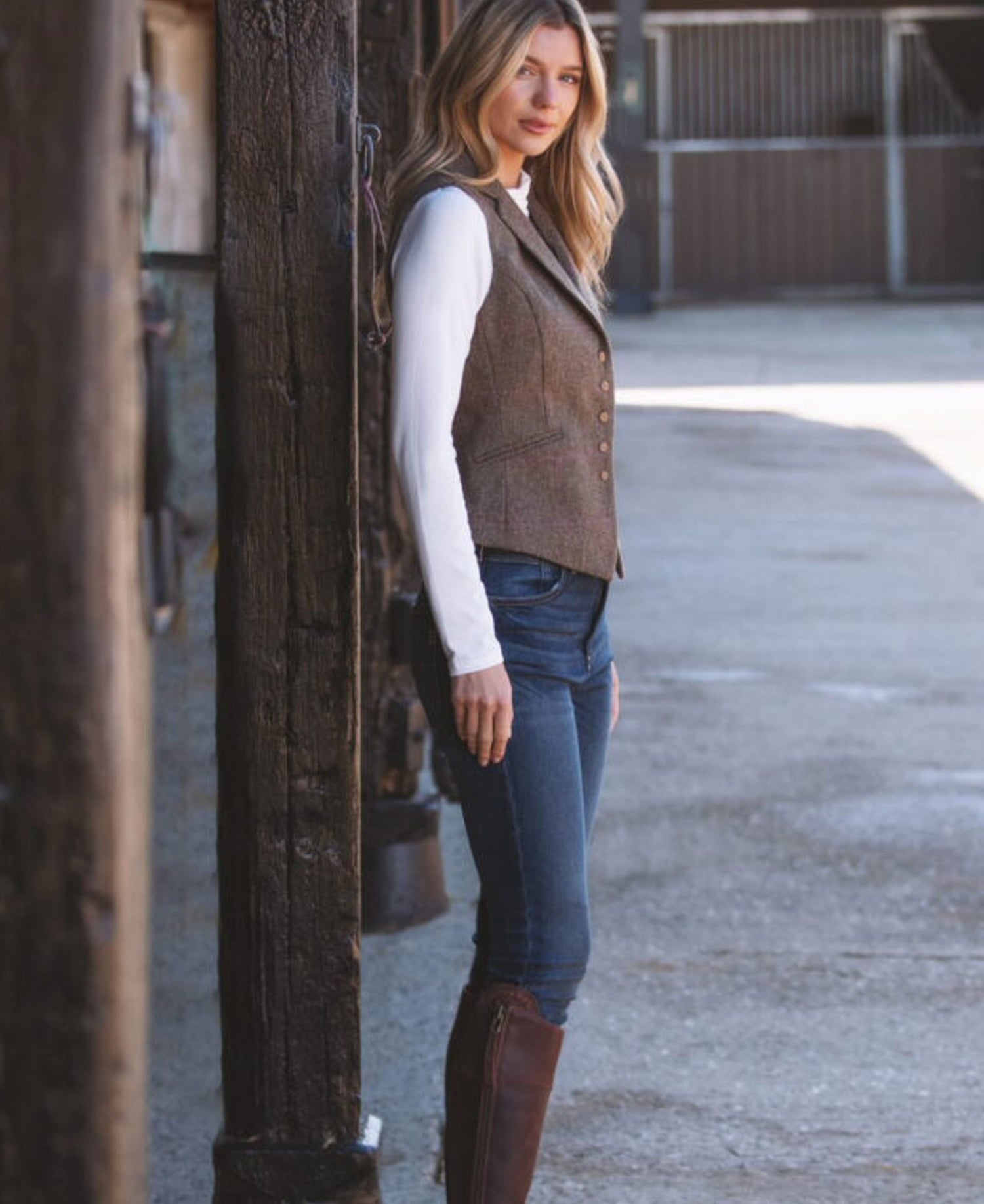 Edith Waistcoat - Stone Fruit Check