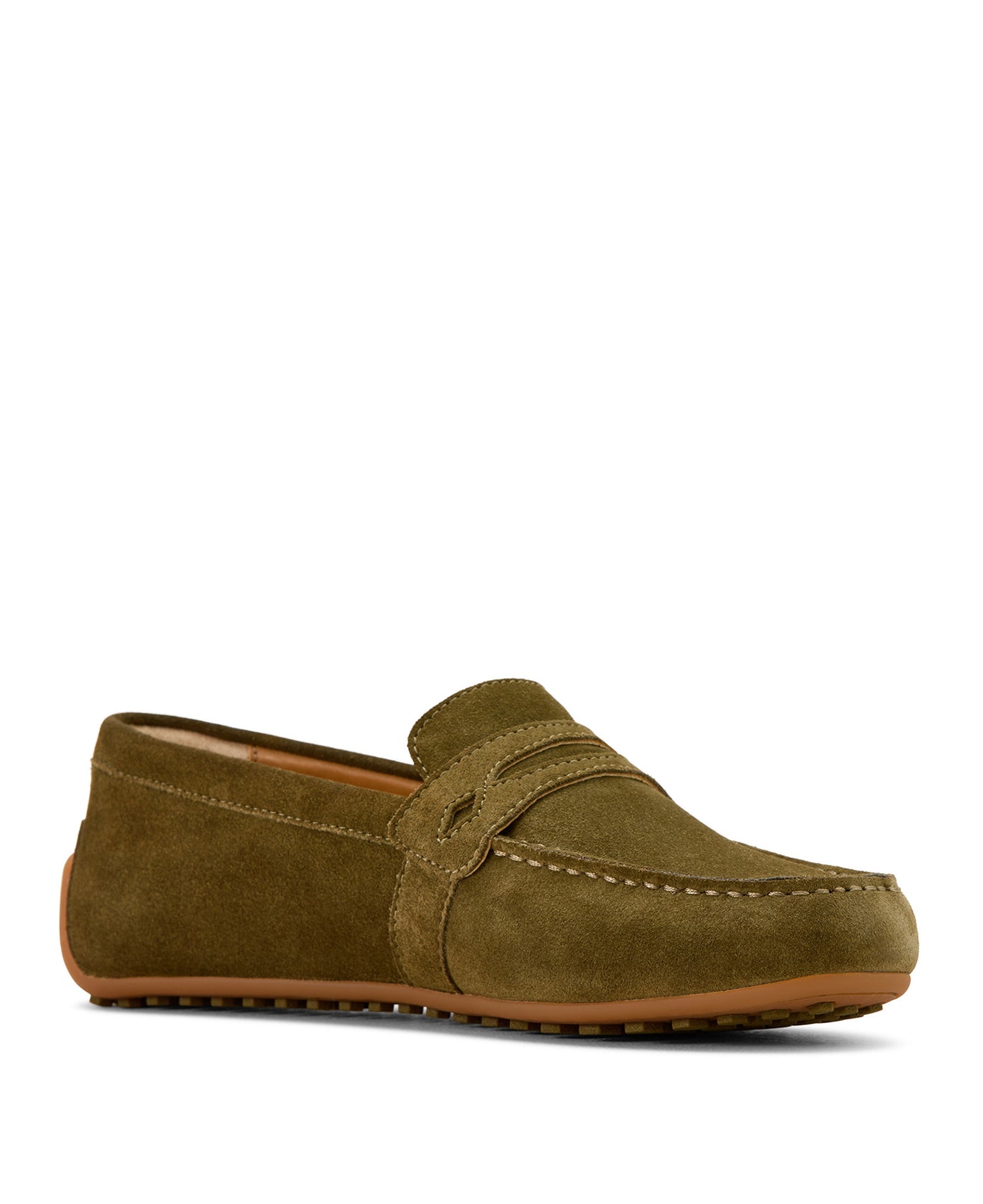 Selene Driving Moc - Dark Olive Suede