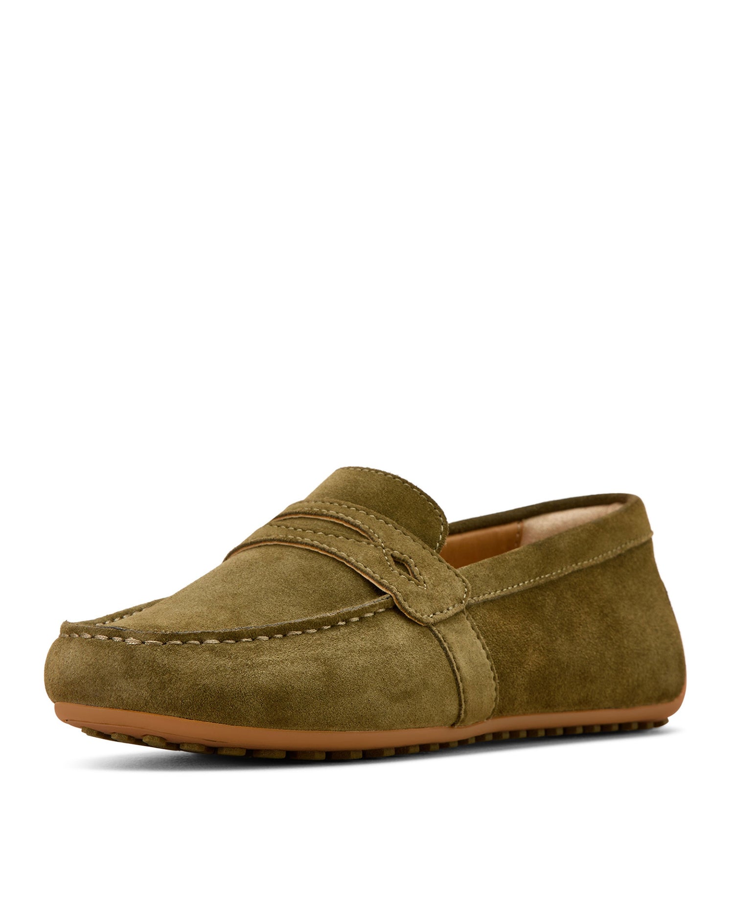 Selene Driving Moc - Dark Olive Suede