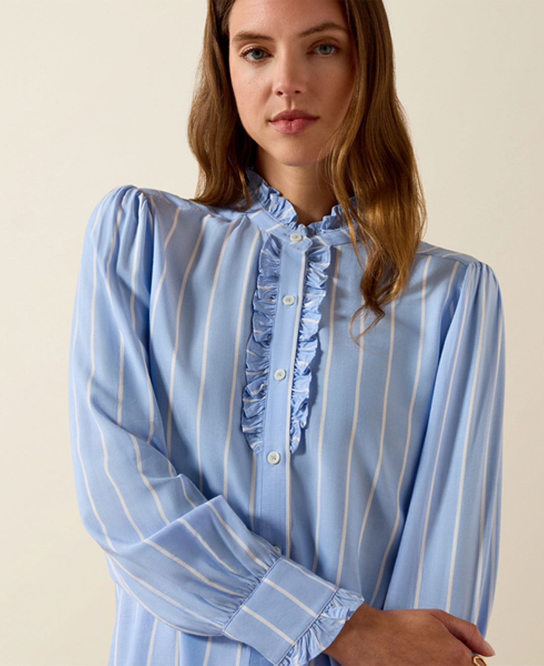 Cricklade Blouse - Pacific Blue Stripe