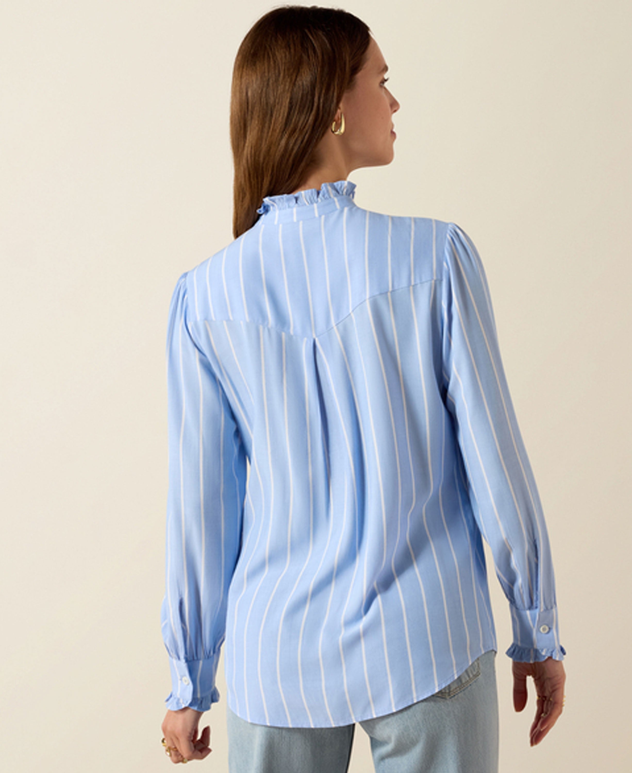 Cricklade Blouse - Pacific Blue Stripe