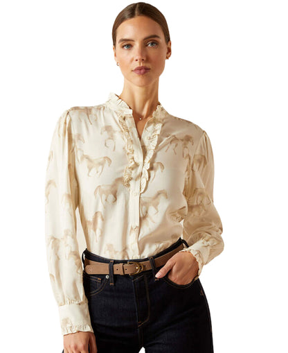 Cricklade Blouse - Watercolor Horse Print