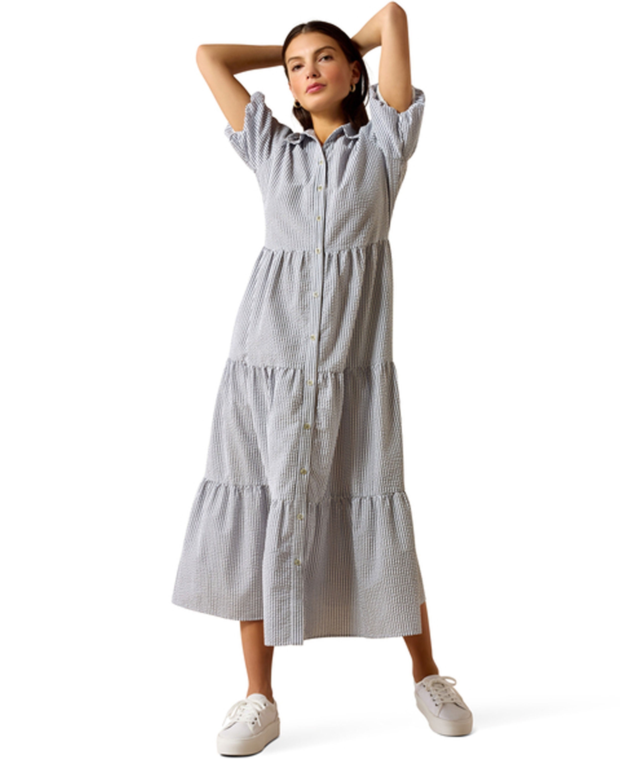 Dovestone Dress - Navy &amp; White Stripe