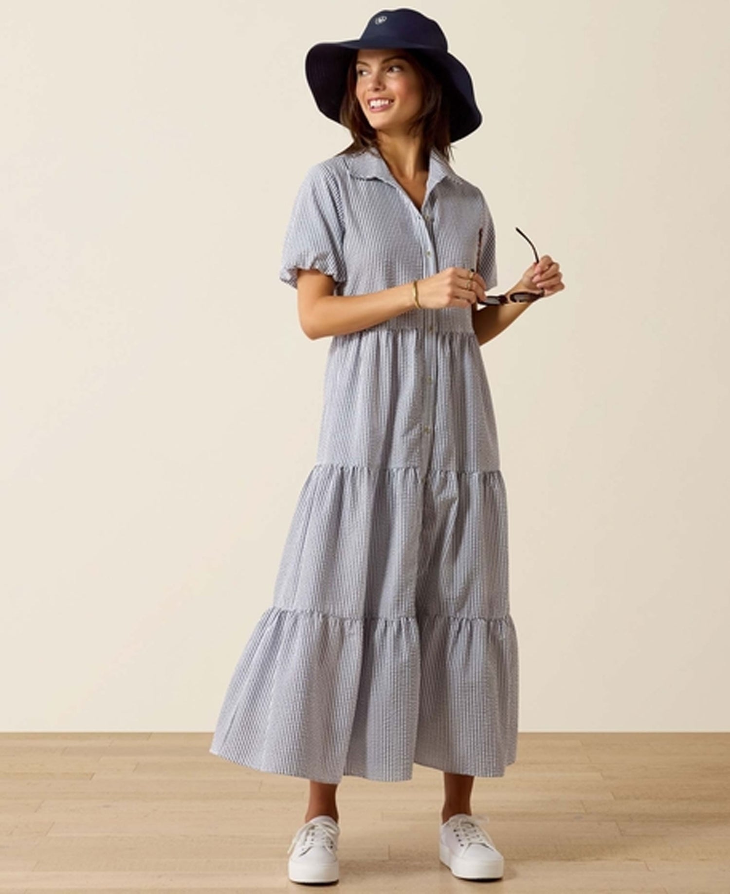 Dovestone Dress - Navy &amp; White Stripe