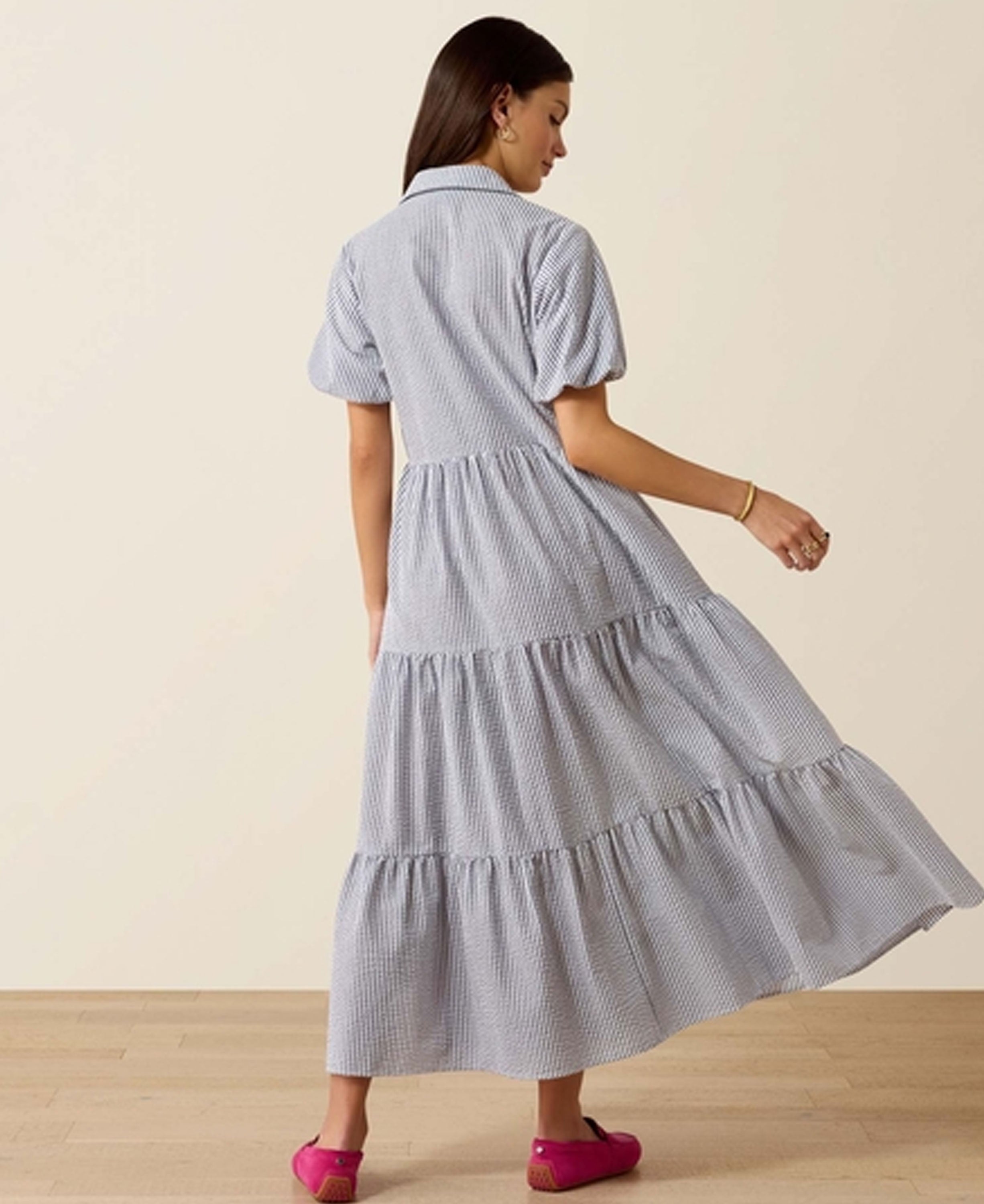 Dovestone Dress - Navy &amp; White Stripe