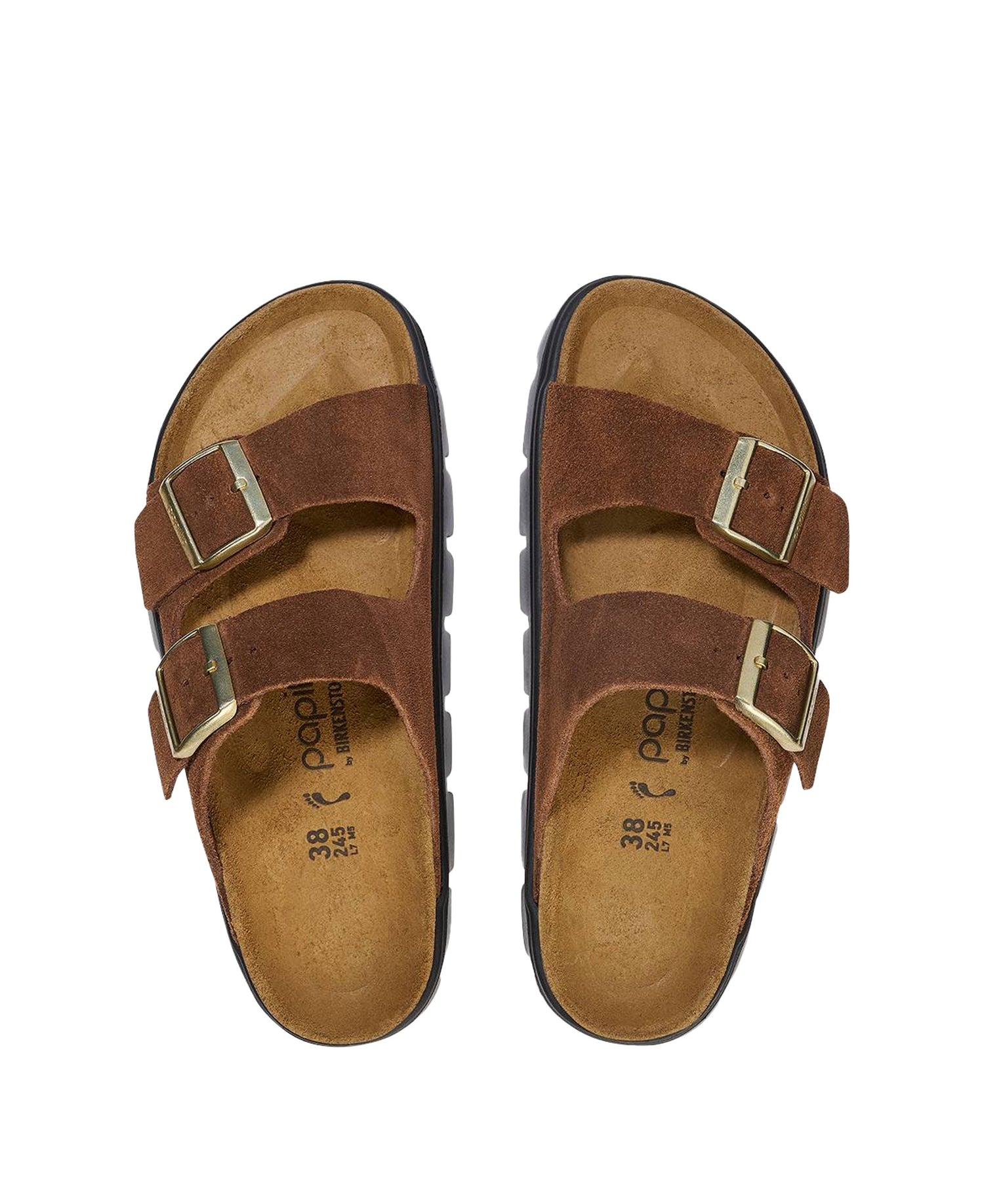 Arizona Platform Suede Leather - Dark Tea/ Black