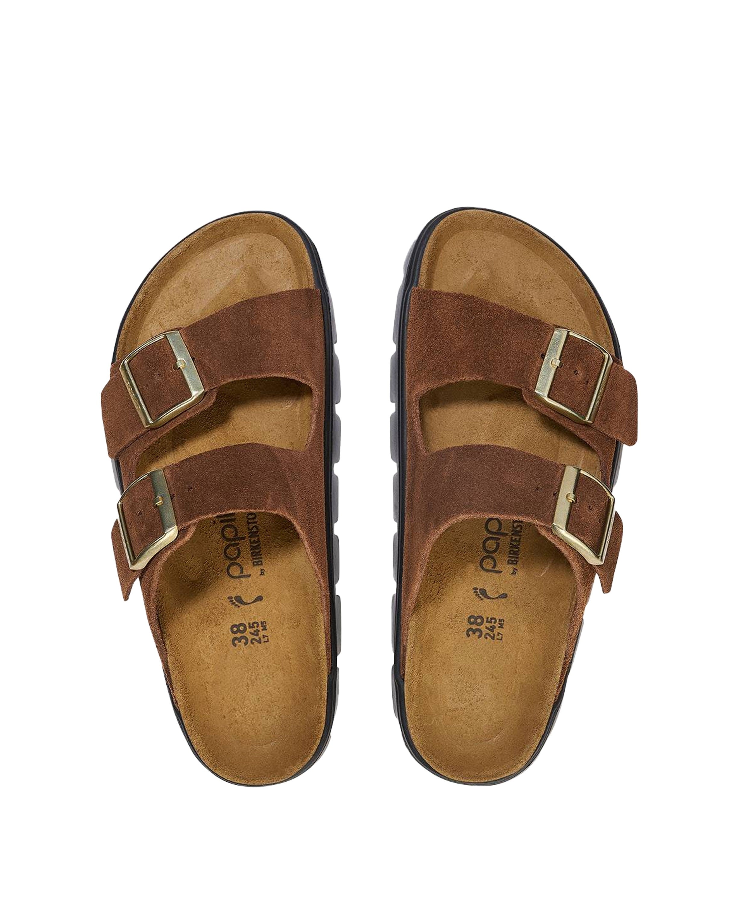 Arizona Platform Suede Leather - Dark Tea/ Black