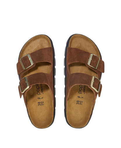 Arizona Platform Suede Leather - Dark Tea/ Black