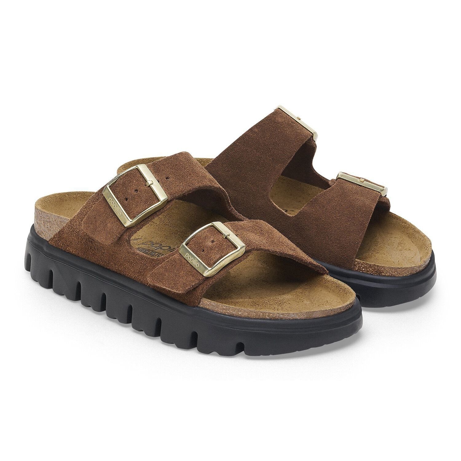 Arizona Platform Suede Leather - Dark Tea/ Black