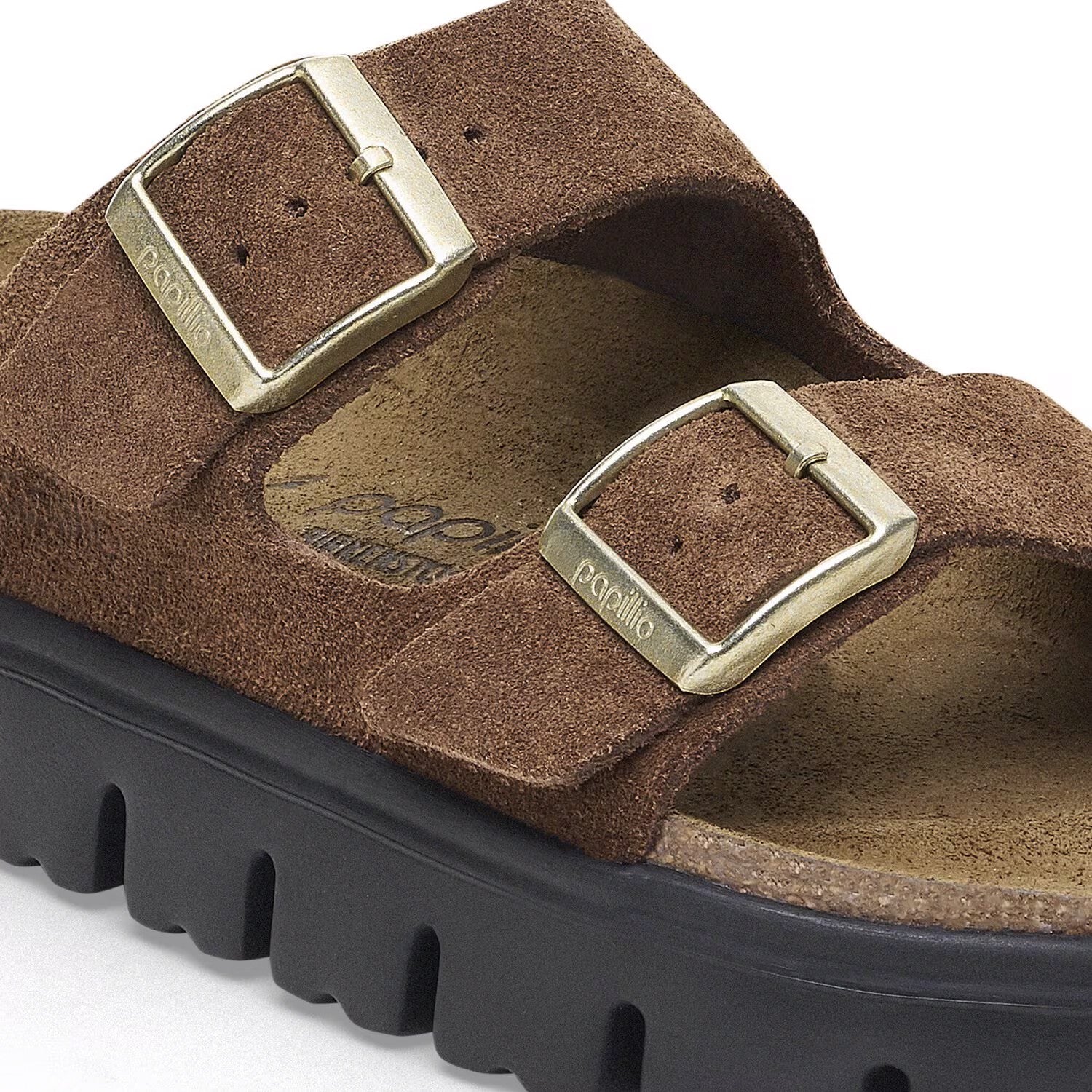 Arizona Platform Suede Leather - Dark Tea/ Black