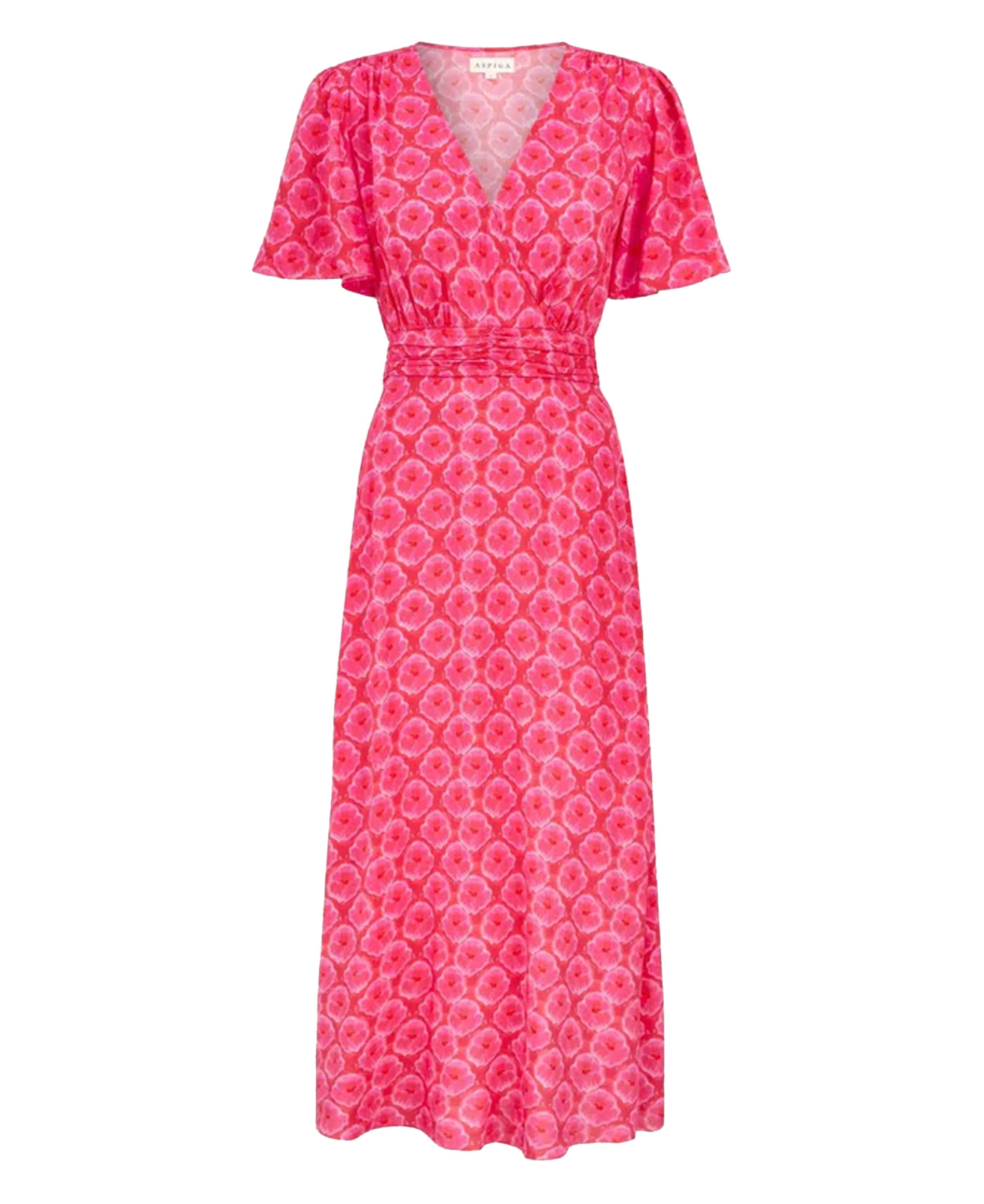 Mimi Ecovero Dress - Pink/Red Bloom