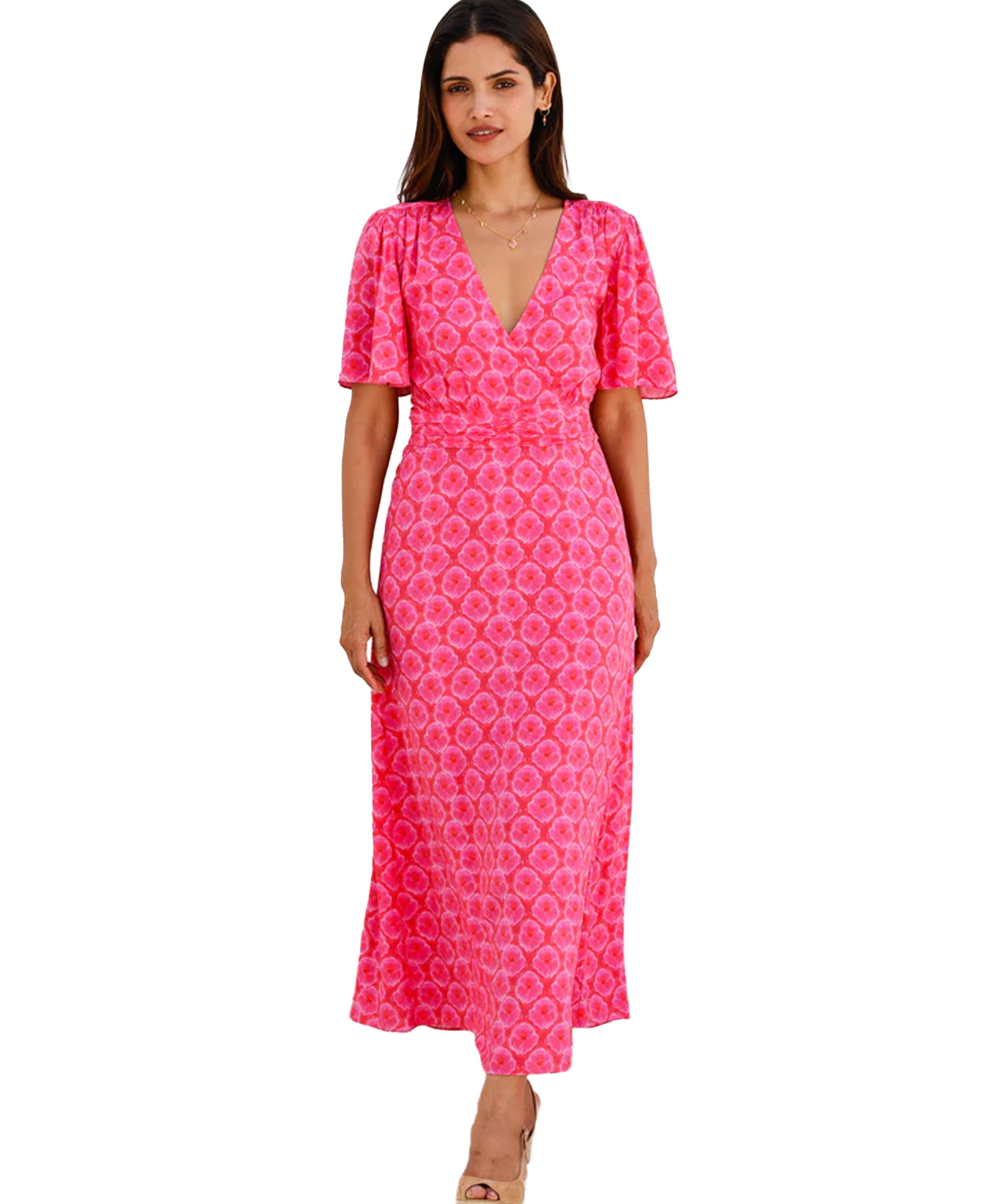 Mimi Ecovero Dress - Pink/Red Bloom