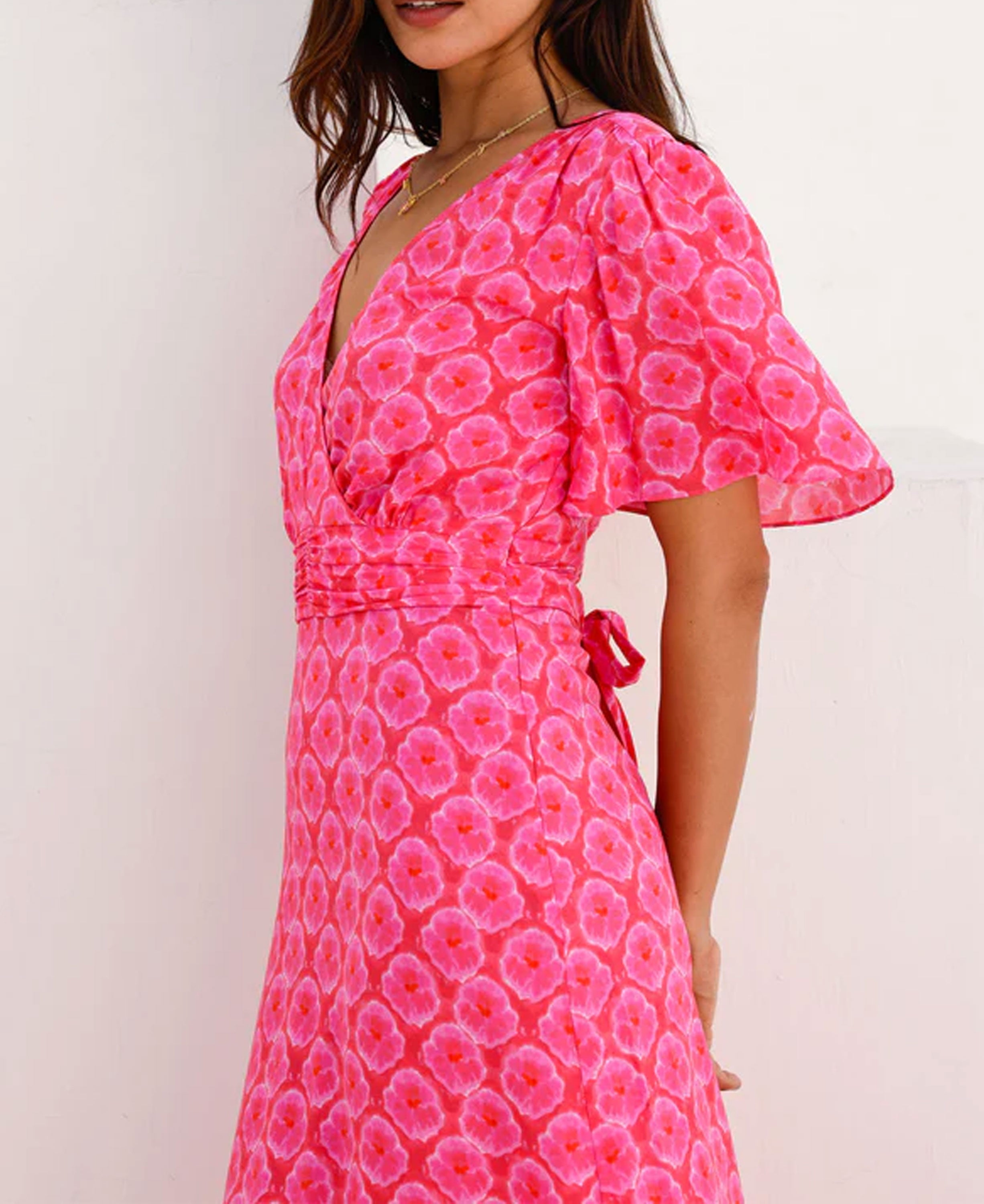 Mimi Ecovero Dress - Pink/Red Bloom