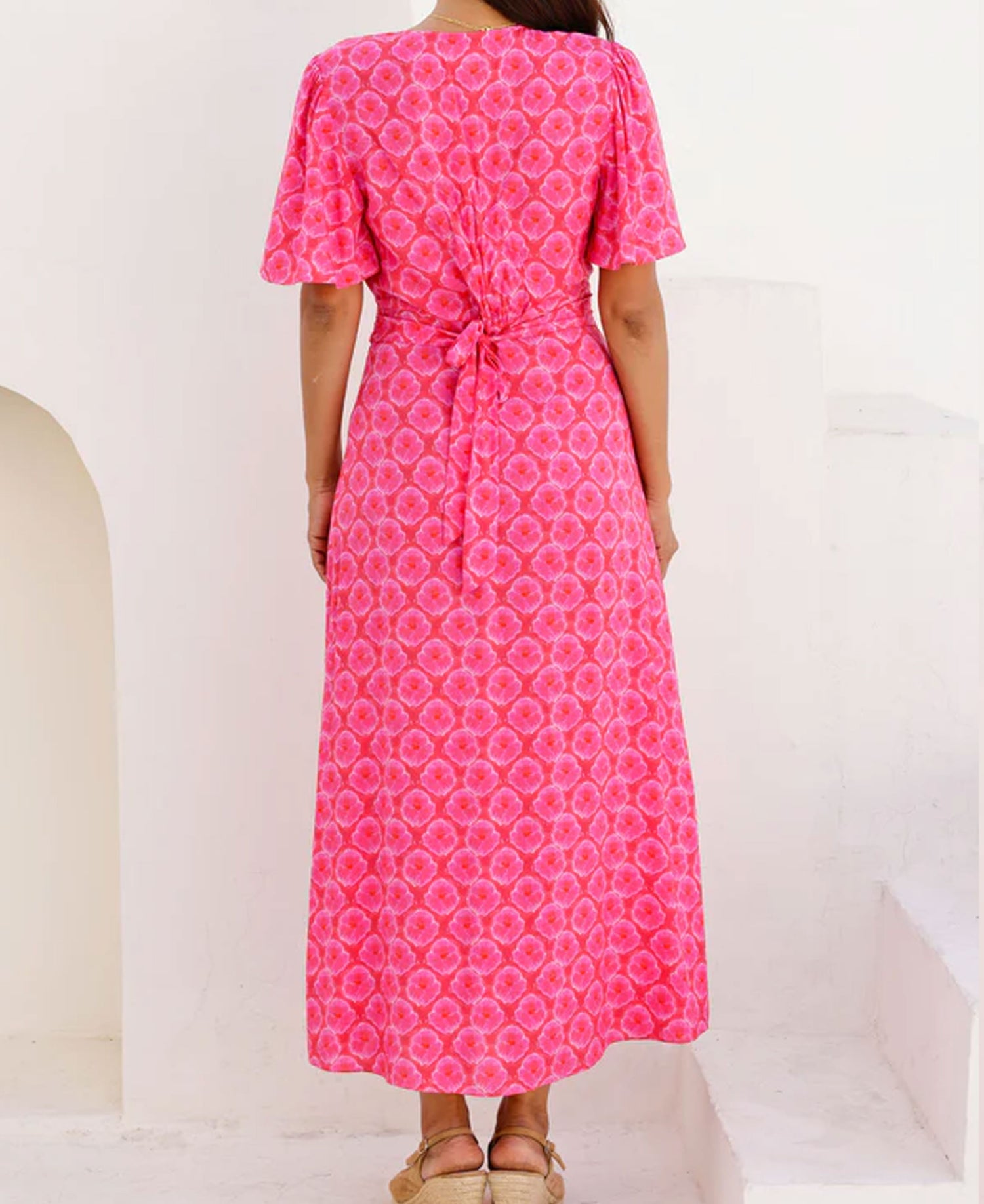 Mimi Ecovero Dress - Pink/Red Bloom