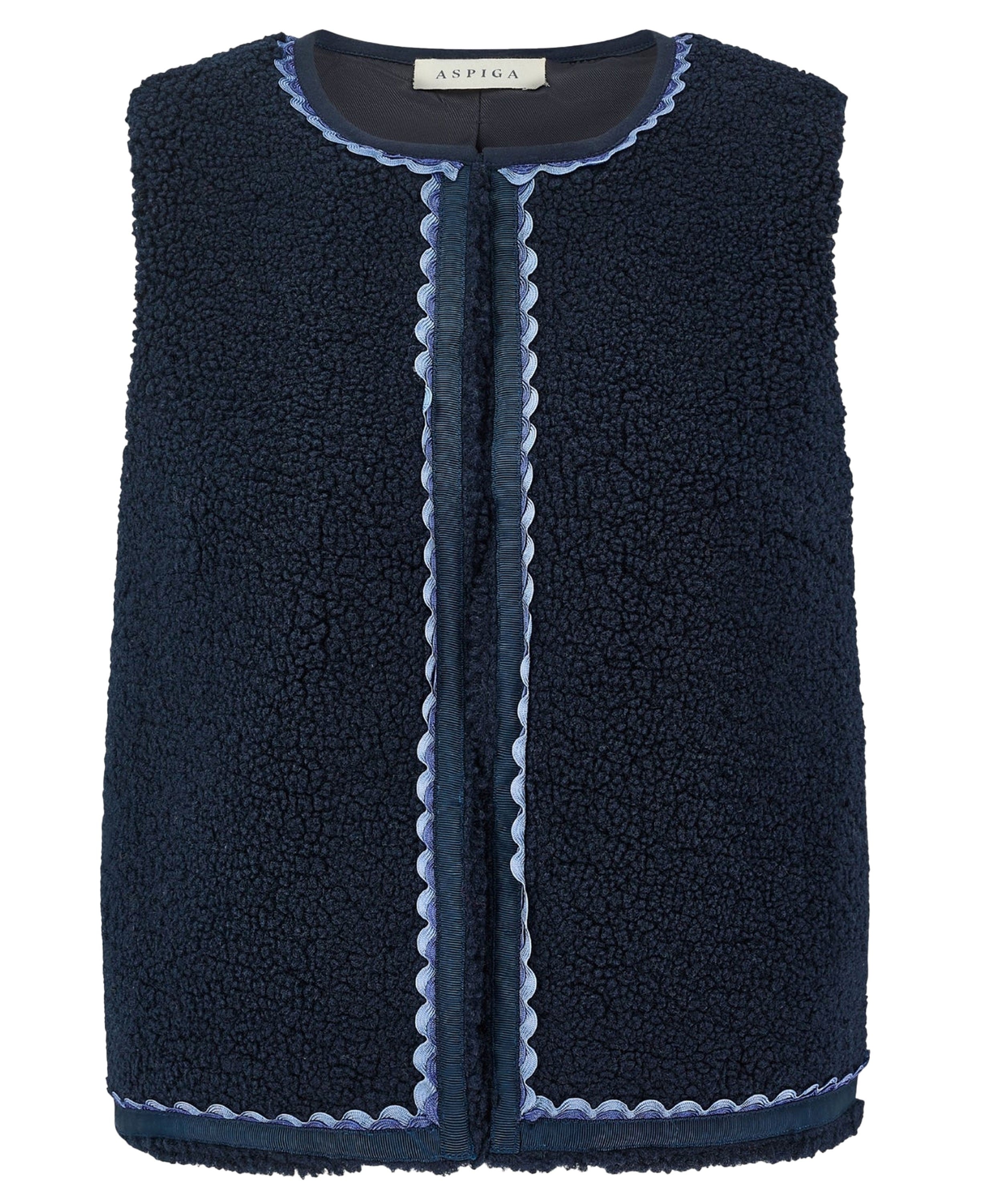 Trim Detail Eco Fleece Gilet - Navy