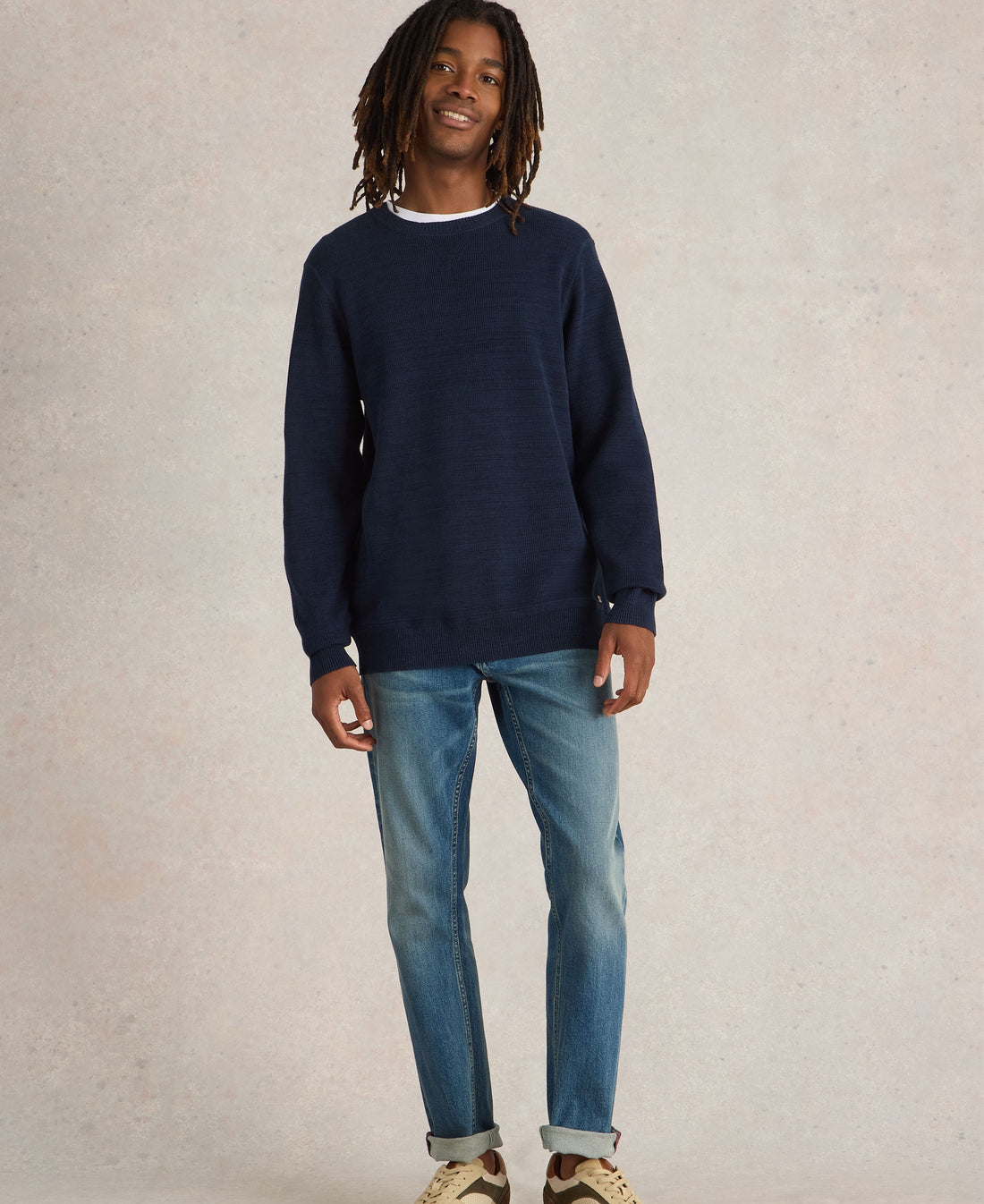 Attadale Crew Neck Jumper - Dark Navy